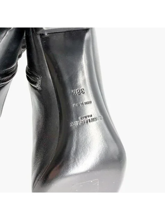 Saint Laurent Loulou YSL Thigh High Over The Knee Boots Black Size 38.5 US 8.5 - Picture 14 of 15